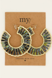 My Jewellery oorbellen | Groene statement oorhangers met kralen*
