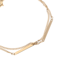 rose en camellia armband dubbel met staafjes