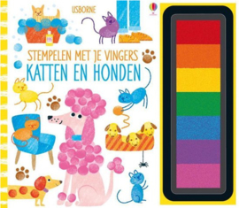 Boek Stempelen met je vingers katten en honden | karton