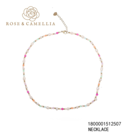 rose en camellia ketting parels en kleuren