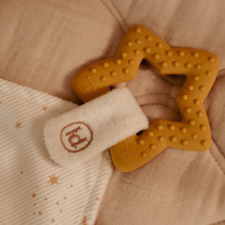 Little dutch newborn naturals knuffeldoekje met bijring