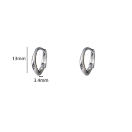 Go Dutch Label oorbellen Hammered Hoop zilver