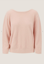 zusss v hals trui 2 kanten draagbaar 3/4 mouw light pink