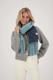 zusss sjaal  colorblock grijsblauw/donkerblauw