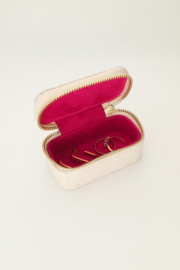 My jewellery Beige linnen look sieraden etui mini