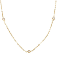 rose en camellia ketting strass