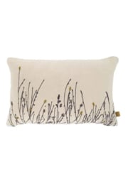 zusss kussen bloemen silhouet borduur 50x30cm zand