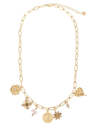 rose en camellia ketting vintage