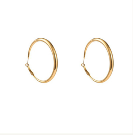 Go Dutch Label oorbellen fine hollow hoop - 14k