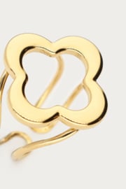My jewellery Bold statement ring klaver groot goud verstelbaar