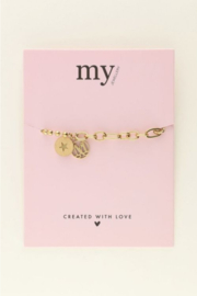 my jewellery armband | schakelarmband met 2 bedels goud*