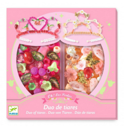 Djeco kralen duo van tiara's roze