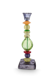 Pip studio glass candle holder bead green-blue 29cm