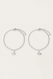 My jewellery Love forever connected armbanden set met zwanen zilver