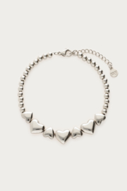 MyJewellery armband met hartjes en kralen zilver