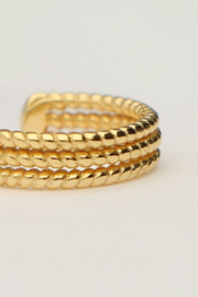 My Jewellery oorbellen | ear cuff drie ringetjes goud