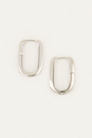 My Jewellery oorbellen ovaal groot zilver