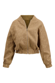 zusss bomber jasje met sequins beige