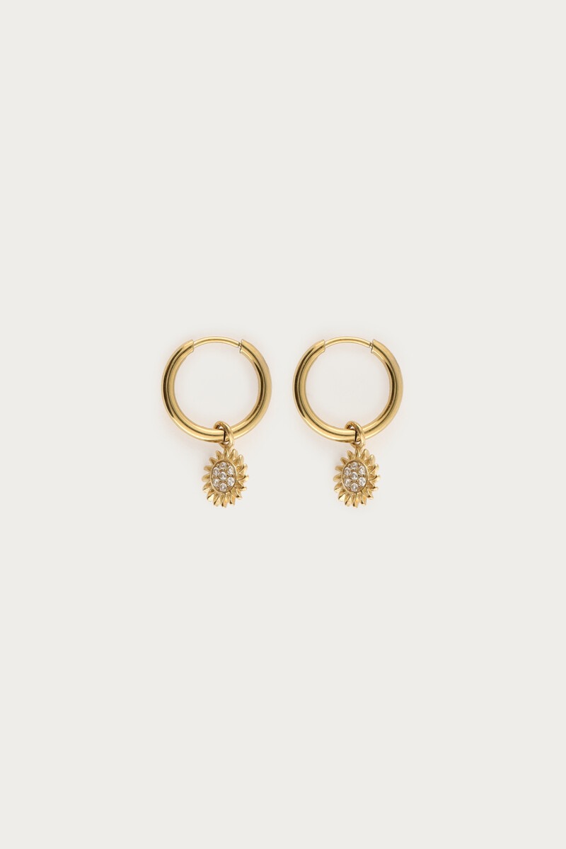 My jewellery Nomads minimalistische oorringen met zonnetje goud