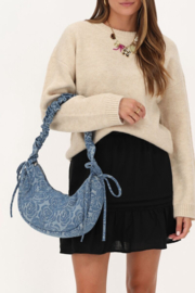 My Jewellery blauwe denim crossbody tas met ruffles
