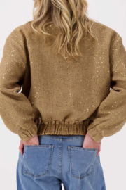 zusss bomber jasje met sequins beige