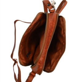 Bear Design schoudertasje 'Irem' gevlochten cognac