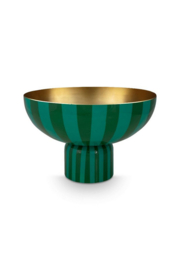 Pip studio high tray metal stipes green 30x20cm