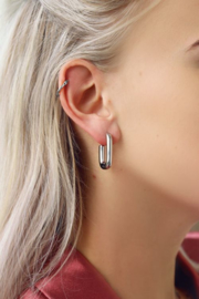 My Jewellery oorbellen | hoekige ovaal zilver