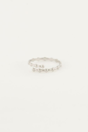 My Jewellery ring | verstelbare mix ring minimalistische bolletjes zilver.