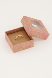 My jewellery ring | goud vintage ring peach kristal.