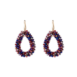 Go Dutch Label oorbellen | beads drop goud purple