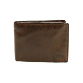 Bear design herenportemonnee Billfold 'Joep' brown