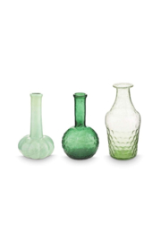 Pip Studio Set/3 Vazen Glas Klein zacht Groen
