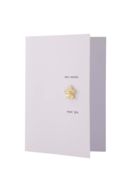 zusss wenskaart bloem broche wit/goud