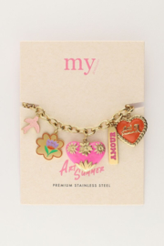 My Jewellery armband | art armband met verschillende bedels goud