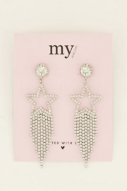 My Jewellery oorhangers met ster & strass stenen | zilver*