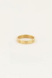 My Jewellery ring | ring met gegraveerde hartjes goud