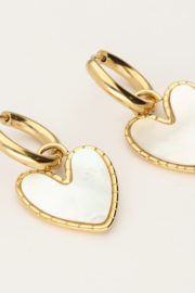 My Jewellery oorbellen met parelmoer hartje goud