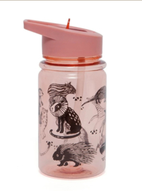 Petit Monkey fles | black animals roze