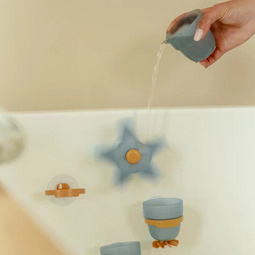 Little Dutch badwand bekers - blauw - essentials