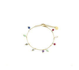 solid gold armband edelsteentjes mixed 4 mm