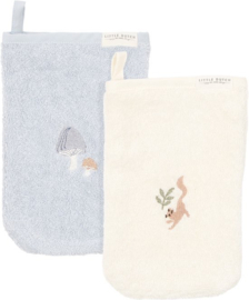 Little Dutch Washandjes set - blauw - Forest friends