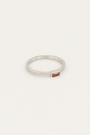 my jewellery ring | Vintage ring rode rechthoek zilver.
