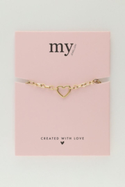 My jewellery armband met klein open hart goud