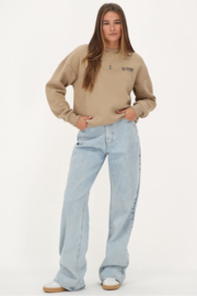 My Jewellery beige sweater met multikleur ''Le temps''