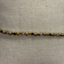 My jewellery stretch armband met kralen goud
