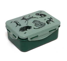 Petit Monkey lunchbox | zwarte dieren groen