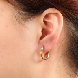 Go Dutch Label oorbellen Octagon Hoop goud