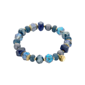 biba armband crystal en natuursteen kralen blauw