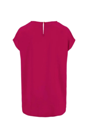 zusss satijnen top met boothals roze rood